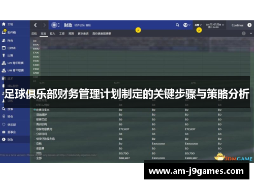 足球俱乐部财务管理计划制定的关键步骤与策略分析 足球俱乐部财务管理计划制定的关键步骤与策略分析